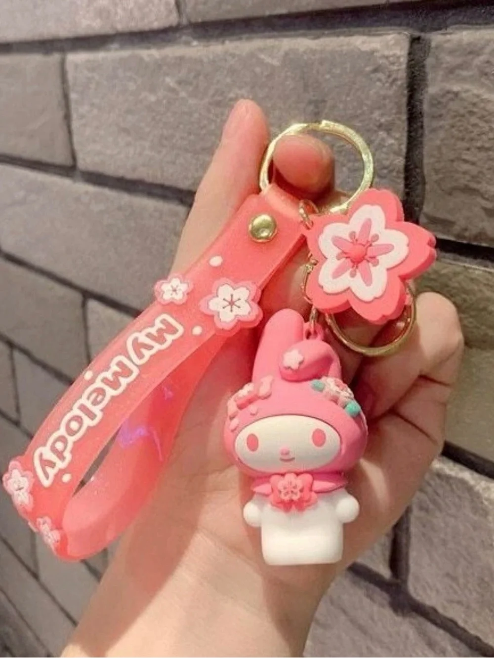 Sanrio My Melody Sakura Cherry Blossom Keychain Pink Strap Bag Charm Cute Gift